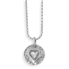 Sterling Silver Textured Heart Design Necklace