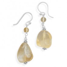 Citrine Nugget French Wire Earrings