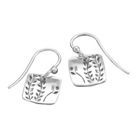 Sterling Silver French Wire Fern Design Earrings