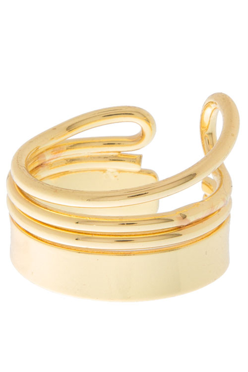 Gold Metal Skinny and Plat Bar Ring