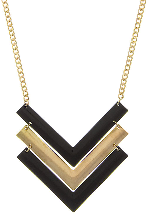Black and gold Chevron Necklace